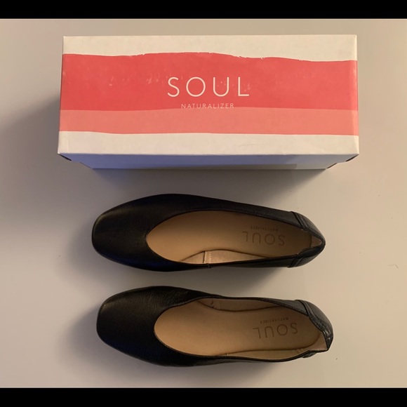 Natural Soul Black loafers sz 8 wide - Picture 1 of 3